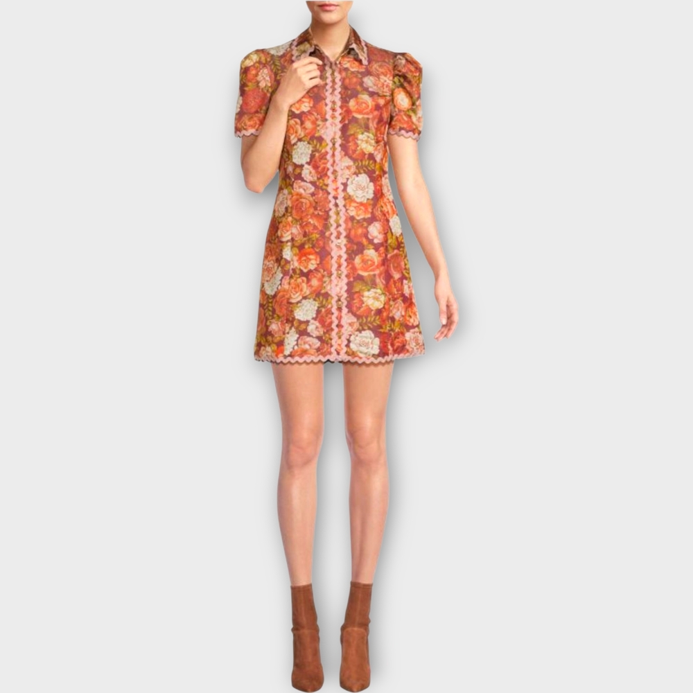 Rachel Parcell Orange Floral Mini Dress